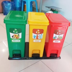 thùng rác 3 ngăn phân loại rác