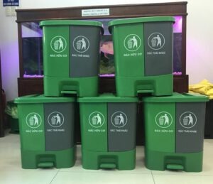 thùng rác 2 ngăn phân loại rác
