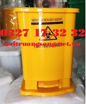 thùng rác y tế màu vàng chất thải lây nhiễm 15 lít