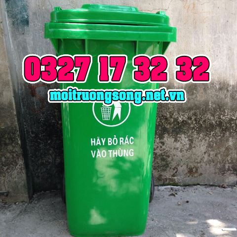 thùng rác công nghiệp 120 lít xanh lá