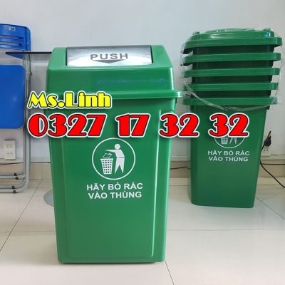 Mẫu thùng rác lật 60 lít HDPE