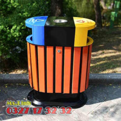 Thùng rác gỗ đôi A78E