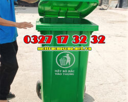 Giá thùng rác nhựa 240l màu xanh