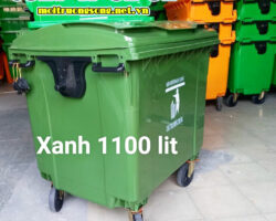 Mẫu thùng rác 1100L HDPE 4 bánh