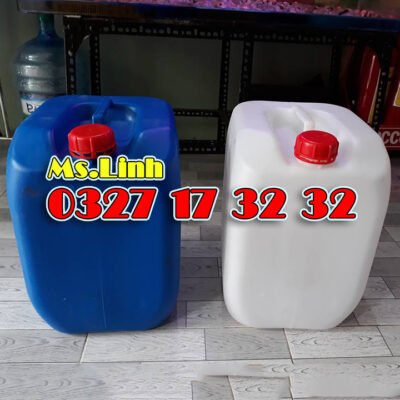 Can vuông 30L màu xanh, trắng