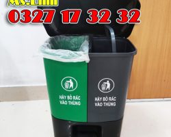 Thùng rác nhựa 2 ngăn 40L