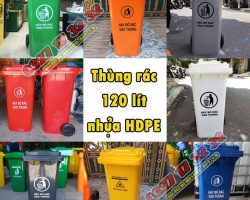 Thùng rác 120L HDPE nhựa Minh Khang1