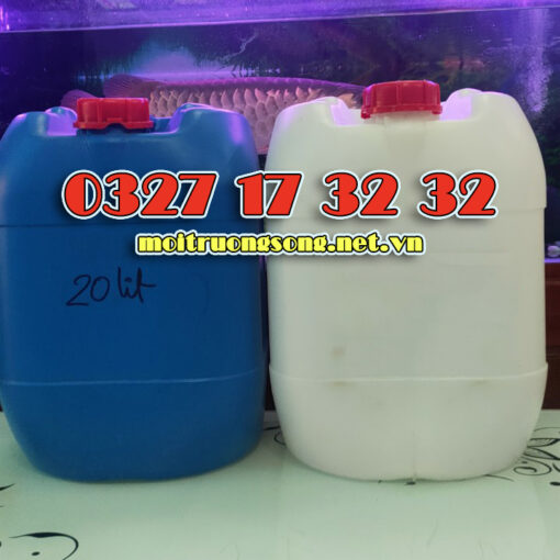 Can 20l tròn 2 màu trắng và xanh