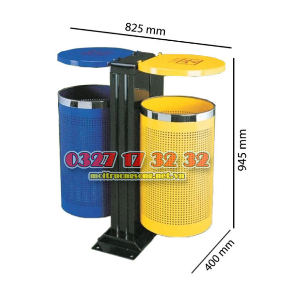 Thùng rác thép 660L 4 bánh thu gom rác - Công ty MKC
