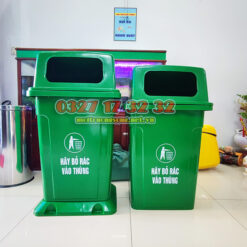 Thùng rác 90L nắp hở công cộng nhựa HDPE