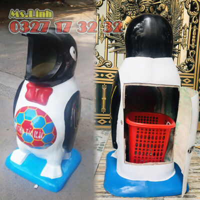 Bên trong thùng rác chim cánh cụt có sọt