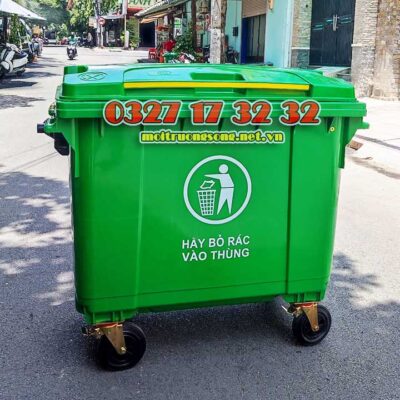 Thùng rác công nghiệp 660L HDPE