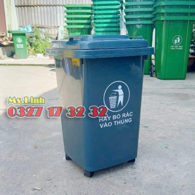 Thùng rác màu xám
