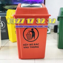 Thùng rác nắp lật lớn 60 lít Minh Khang