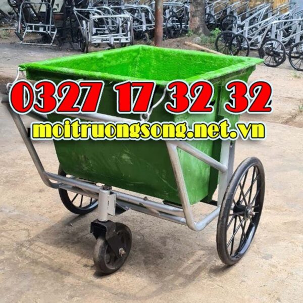 Xe thu gom rác 400 lít đẩy tay nhựa composite GIÁ RẺ cạnh tranh