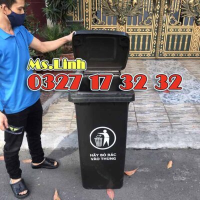 Thùng rác 120L màu đen