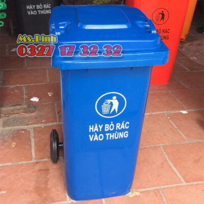 Thùng rác 120L xanh dương