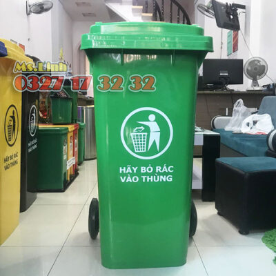 Thùng rác 120L xanh lá