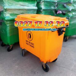 Thùng rác nhựa 660 lít cam