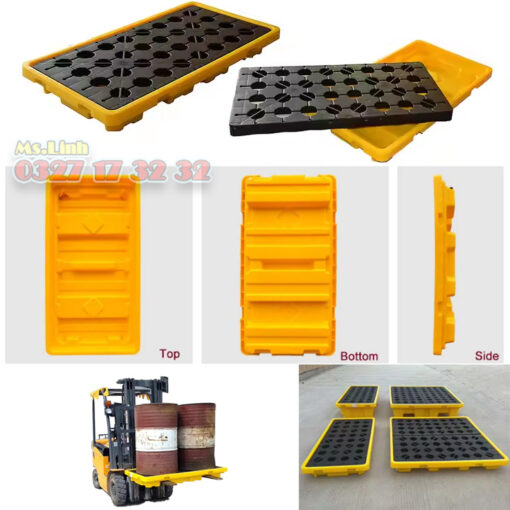 Pallet chứa tràn 2 phi an toàn vận chuyển