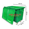 Kích thước thùng rác thép 660L 4 bánh xe