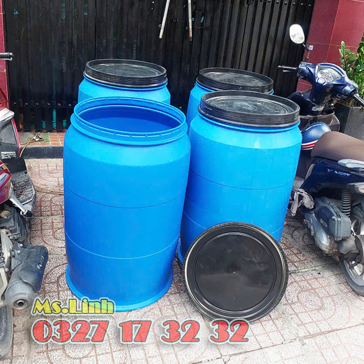 thung-nhua-xanh-cu-220l-nap-ho Thùng nhựa xanh cũ 220l nắp hở