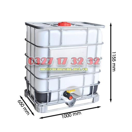 Kích thước thùng phuy nhựa 500 lít IBC tank