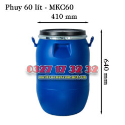 Mẫu thùng phuy nhựa 60 lít đai niềng sắt