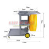 Xe đẩy dọn vệ sinh 3 tầng khách sạn D11
