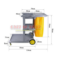 Xe đẩy dọn vệ sinh 3 tầng khách sạn D11