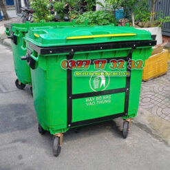 Thùng rác 660 lít gia cố tăng độ bền cơ học