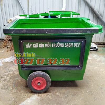 Xe rác bánh đặc có gia cố khung tăng cường