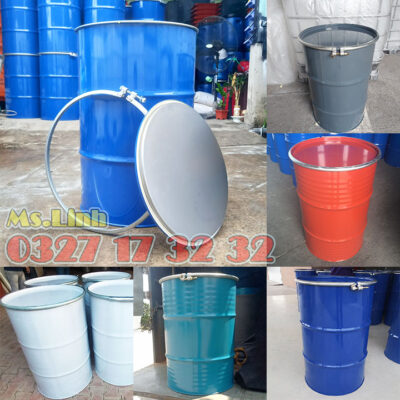 Phuy sắt mở 200L sơn màu theo yêu cầu