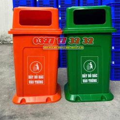 Thùng rác 95L nắp hở nhựa HDPE