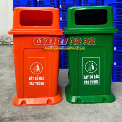 Thùng rác 95L nắp hở nhựa HDPE