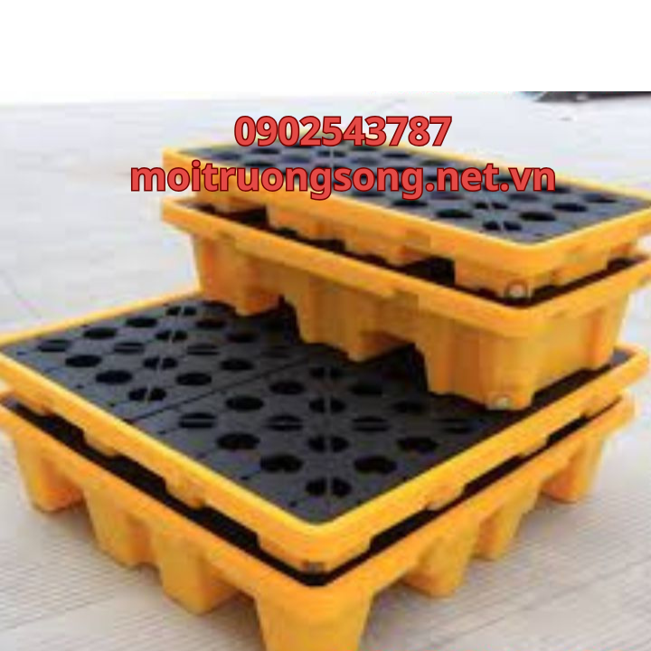 Pallet chống tràn thành cao 2 phuy và 4 phuy