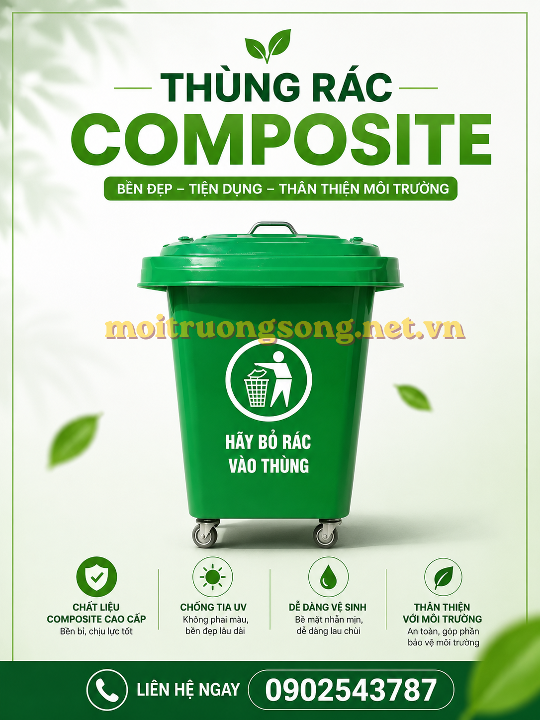 thùng rác nhựa chứa rác composite