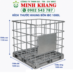 kích thước lồng thép 1000L