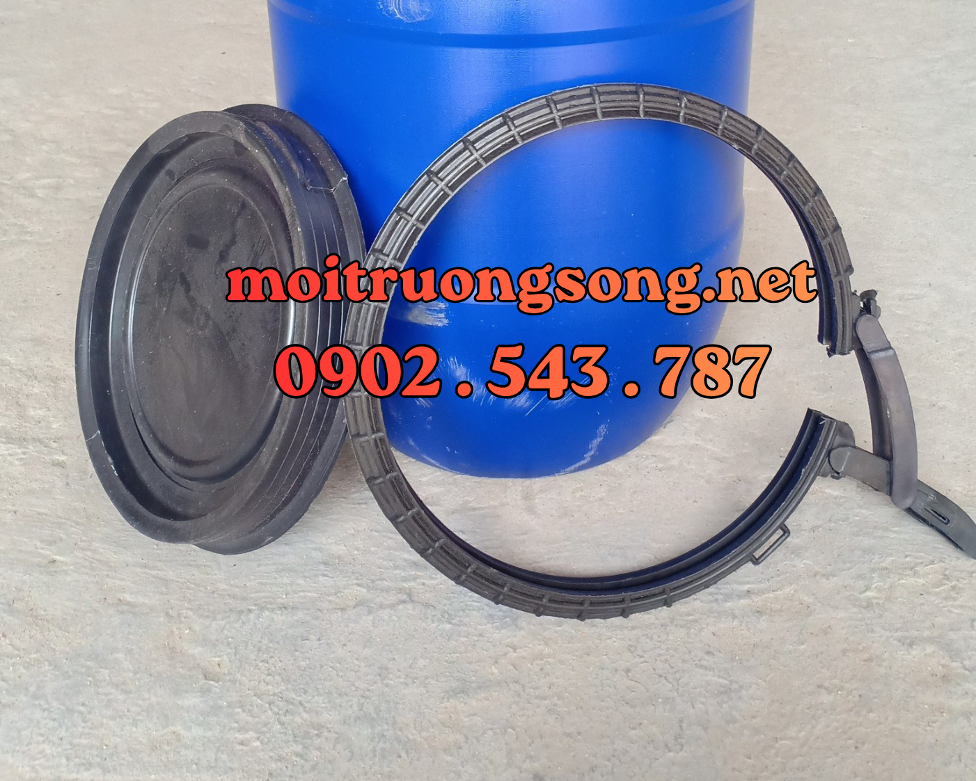 nắp và đai phuy 30l-50l moitruongsong.net.vn đai kẹp thùng phuy nhựa 30l-50l