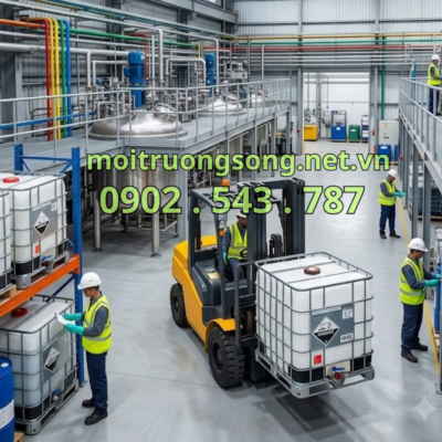 Tank ibc 1000L sử dụng trong các nhà máy