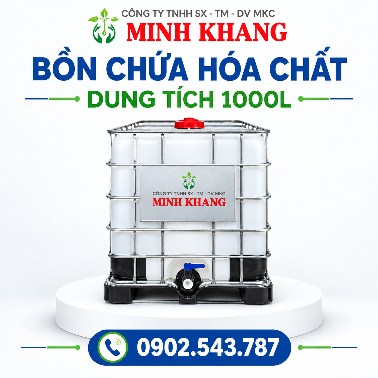 Tank ibc 1000L moitruongsong.net.vn Bồn chứa hóa chất dung tích 1000L