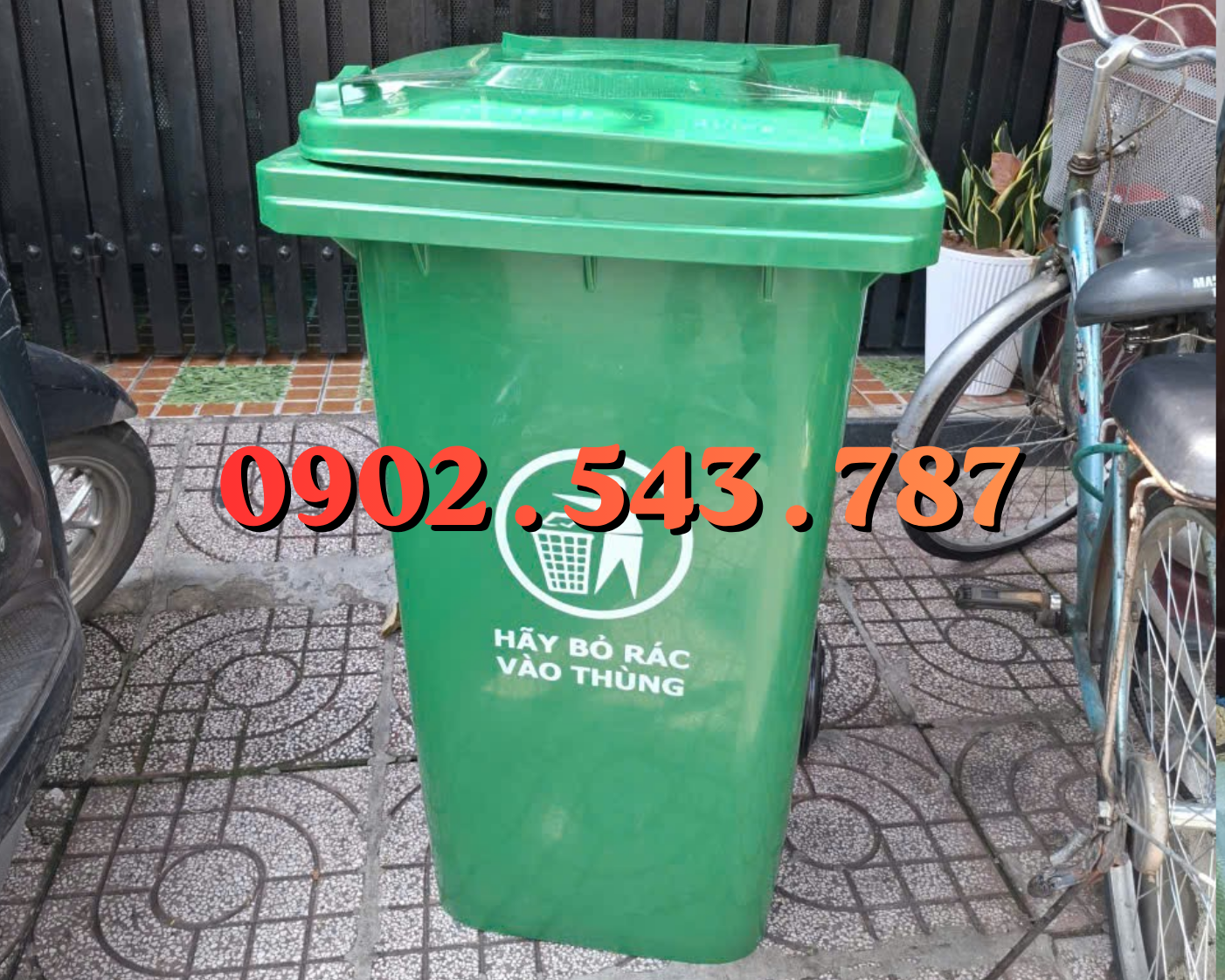 thùng rác nhựa 240L moitruongsong.net.vn thùng rác 240L