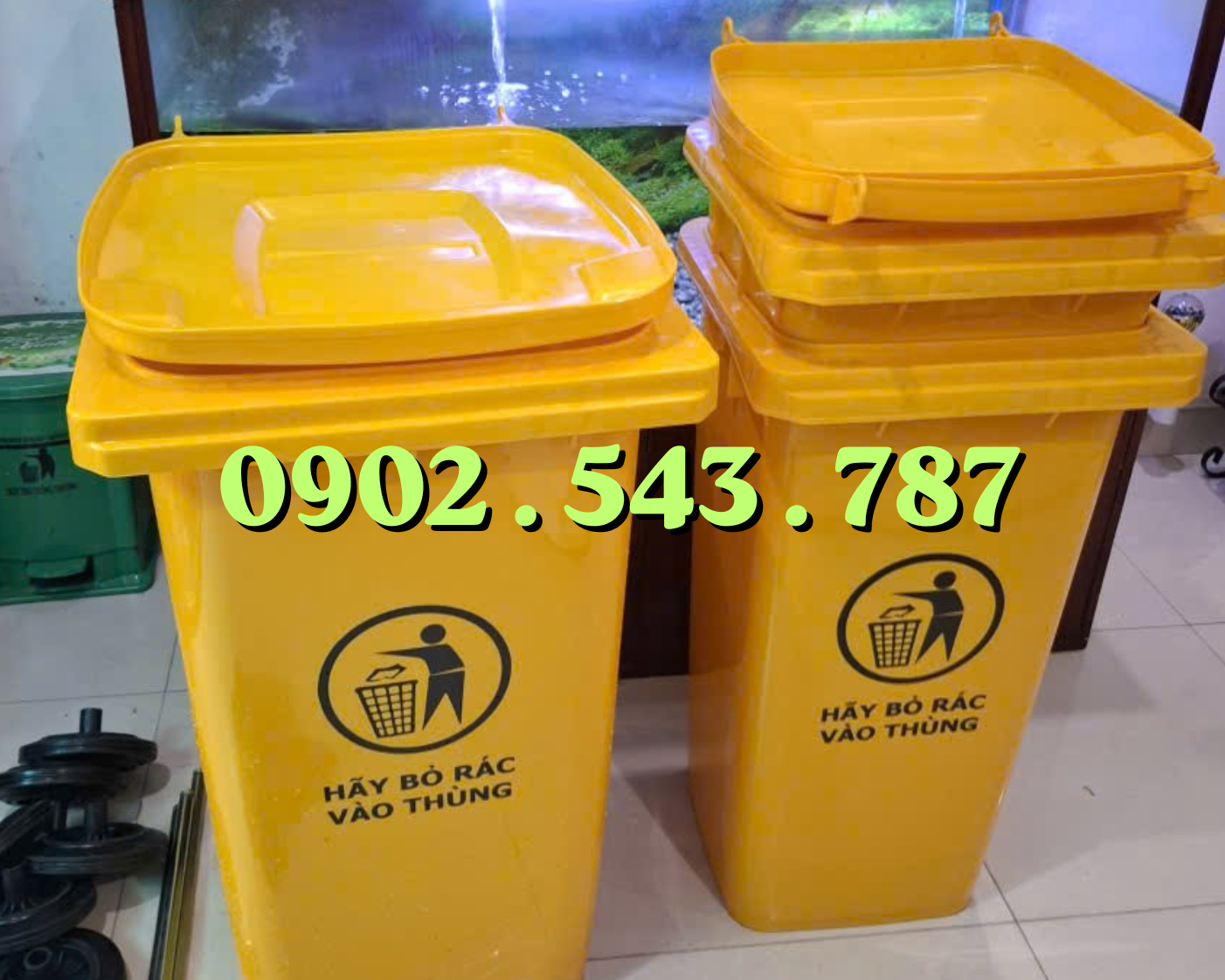 thùng rác vàng 240L moitruongsong.net.vn thùng rác vàng 240L
